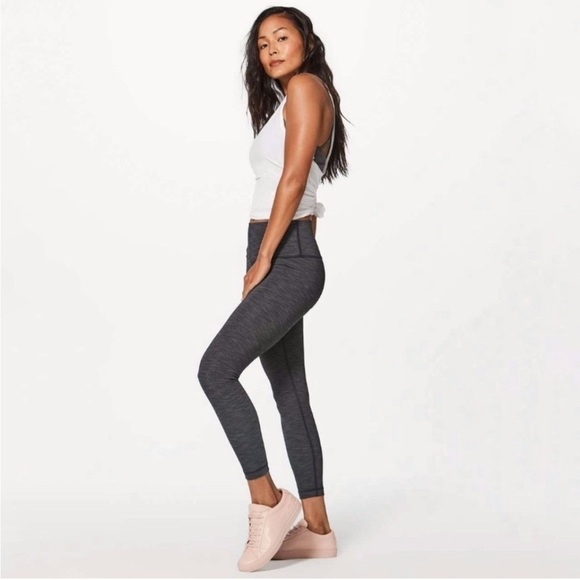 lululemon athletica Pants - Lululemon Wunder Under Hi-Rise 7/8 Tight
Heathered Black Gray Leggings Luxtreme